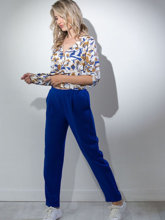 Boutique Γυναικείο Υφασμάτινο Παντελόνι Μπλε