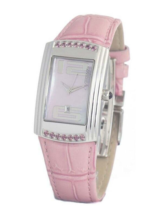 Chronotech Damen Uhr mit Rosa Lederarmband