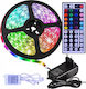 Ταινία LED 220V RGB Φως 5m Τύπου SMD5050 με Τροφοδοτικό & Τηλεχειριστήριο
