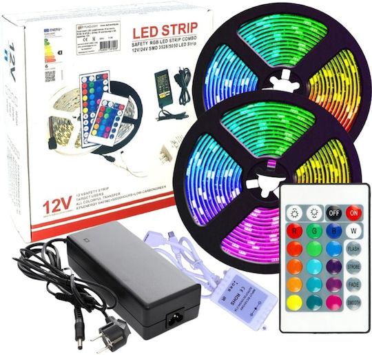 Ταινία LED 220V RGB Φως 2x5m Τύπου SMD5050 με Τροφοδοτικό