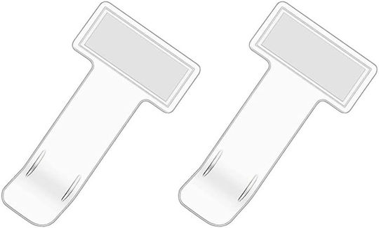 Set 2 Car Parking Ticket Holders Zola Plastic 7.4x3.95x0.1 Cm White