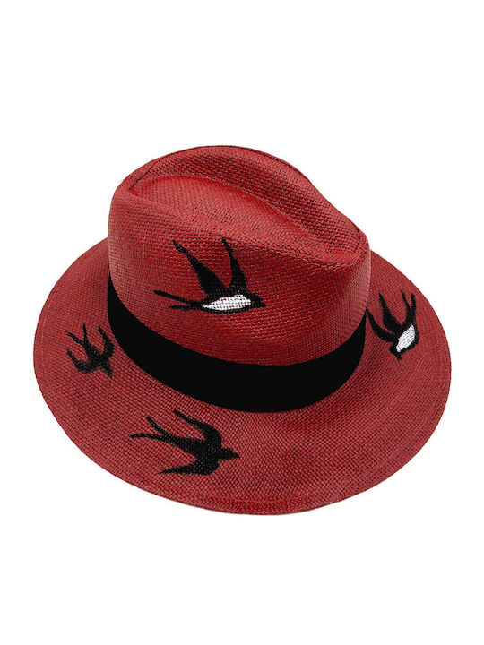 LiebeQueen Wicker Women's Hat Red