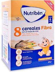 Nutriben Βρεφική Κρέμα 8 Cereals And Honey Fibre για 6m+ 600gr