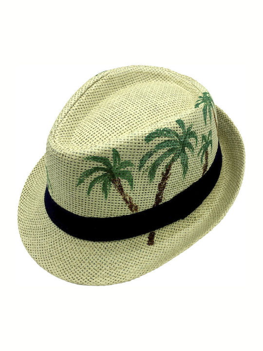 LiebeQueen Frauen Korbweide Hut Fedora Beige