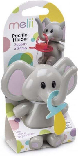 Melii Θήκη Πιπίλας Apple, Elephant με Ζωάκια από Πλαστικό Pink Ears Γκρι