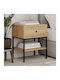 Κομοδίνο Lisa Ξύλινο Μπεζ 45x35x56cm GP037-0234,1