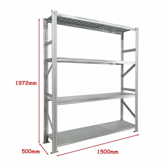 Green City International Ραφιέρα Dexion Γαλβανιζέ 150x50x197εκ. με 4 Ράφια