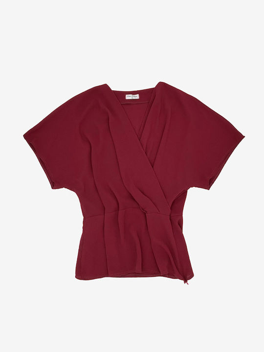 Zino Jordan Women's Blouse Short Sleeve Bordeaux