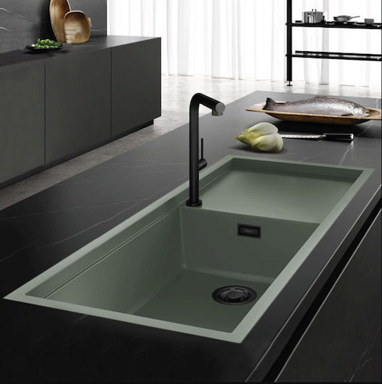 Elleci Ένθετος Νεροχύτης Inox Μ116xΠ50cm Πράσινος