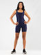 Women's Sleeveless One-piece Shorts Navy Blue