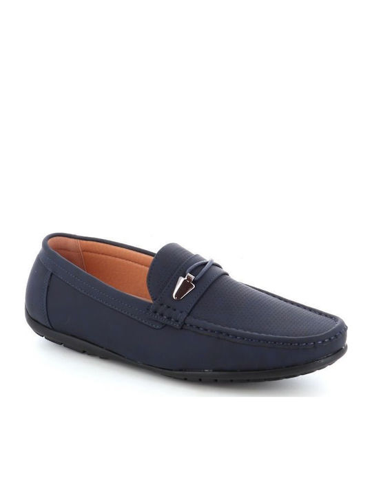Leder Herren Mokassins in Blau Farbe