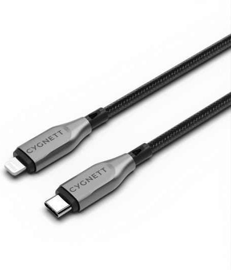 Cygnett Braided USB 2.0 Cablu USB-C bărbătesc - USB-C 30W Negru 0.5m (CY-CY4666PCCCL)