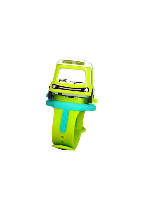 Ceas Digital pentru Copii cu Brățară de Cauciuc/Plastic Verde