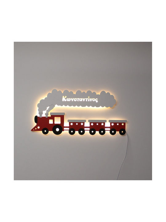 Wooden Kids Wall Light Train