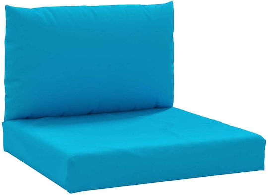 vidaXL Pernă Waterproof Pentru Bancă De Perne Pentru Scaune De Grădină Cu Spătar Albastru Deschis 2 Buc 60x60 Cm