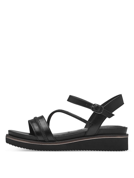 Tamaris Piele Sandale dama Pantofi cu platformă în Negru Culoare