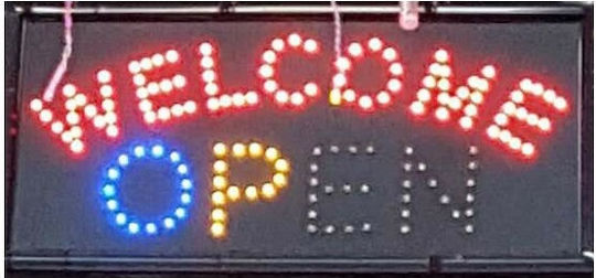 Welcome Open Motion LED Sign One - Sided 50x26cm