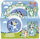 Stor Feeding Set Bluey made of Plastic Light Blue 5pcs