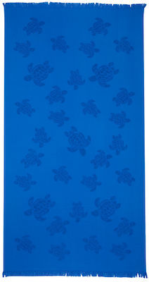 Vilebrequin Beach Towel Cotton Blue 180x100cm.