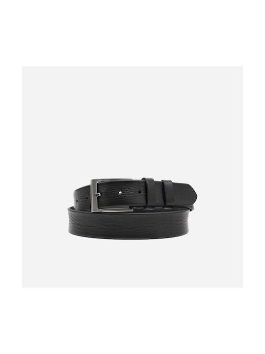 Stefano Mario Men's Leather Belt Black