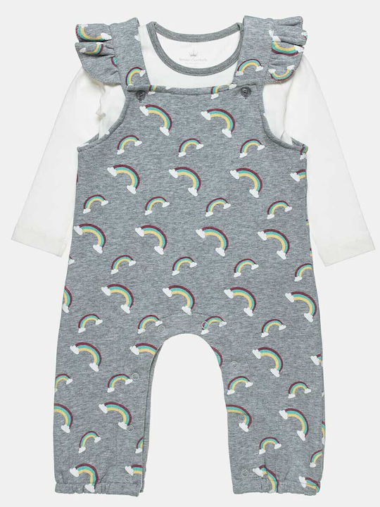 Alouette Tender Comforts Baby Bodysuit Set Long-Sleeved Gray 2pcs