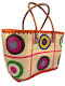 Mohicans Black Line Stroh Strandtasche Beige
