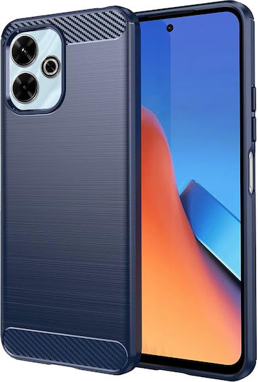Techsuit Carbon Umschlag Rückseite Silikon Blau (Xiaomi Redmi 13, Poco M6 4G)