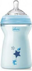 Chicco Πλαστικό Μπιμπερό Natural Feeling Κατά των Κολικών με Θηλή Σιλικόνης για 6+ μηνών Μπλε 330ml