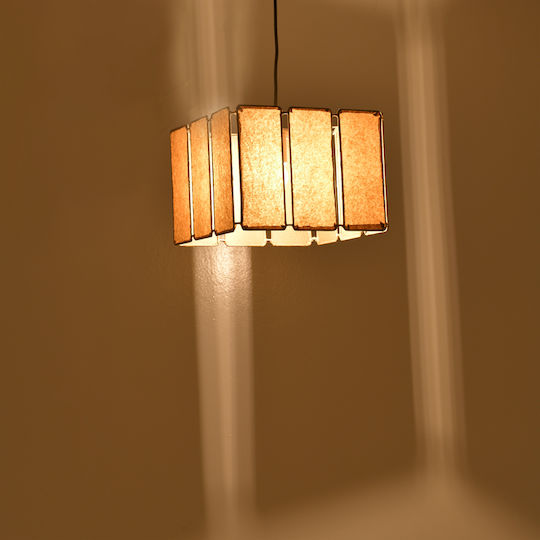 Inart Boxfo Висящо осветително тяло Кафяв 32x32x123см. Inart Boxfo Висящо осветително тяло Кафяв 32x32x123см.