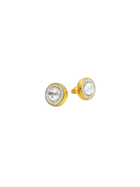 Earrings Puppis Gold Plated Stainless Steel Puw...