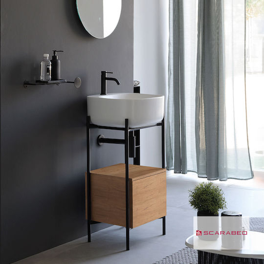 Scarabeo Laila T 45 Waschtisch mit Waschbecken L44xB39xH90cm Rovere