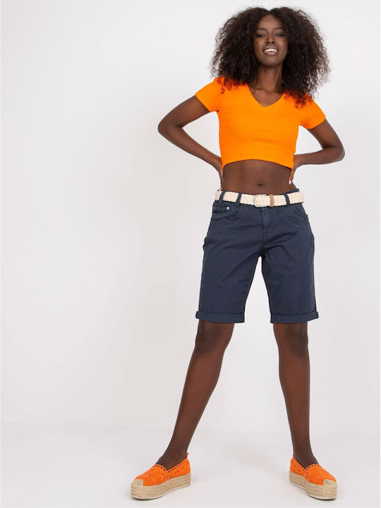 Fashionhunters Women's Bermuda Shorts Blue