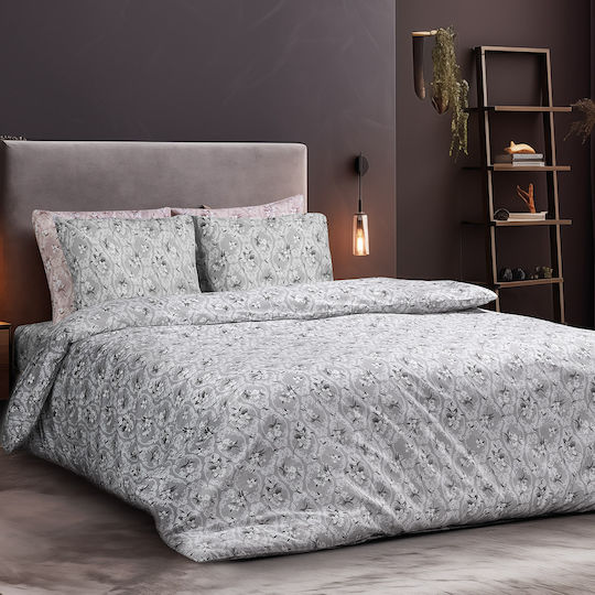 Lino Home Sheet Set Single Cotton Treasure Grey 170x260cm 3pcs