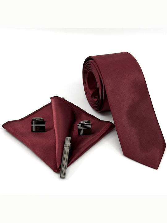 Legend Accessories Set de Cravată pentru Bărbați în Culorea Burgundy