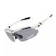 Rockbros Cycling Glasses with White Frame & Polarized / Transparent Lenses