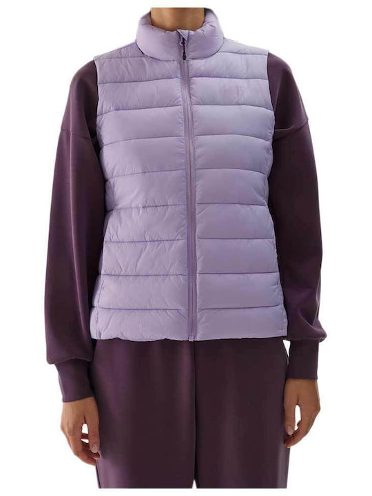 4F Kurz Damen Ärmellos Puffer Jacke Lila