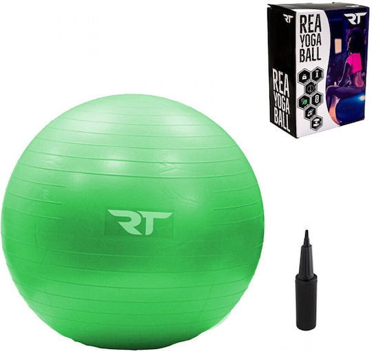 Rea Tape Μπάλα Pilates 75cm σε Πράσινο Χρώμα