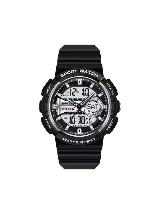 Sanda Kids Watch with Rubber/Plastic Strap Black