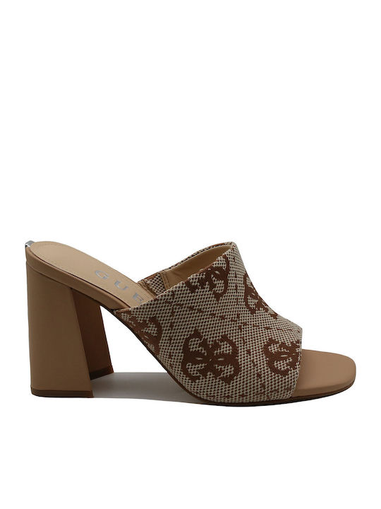 Guess Mules with Heel in Brown Color