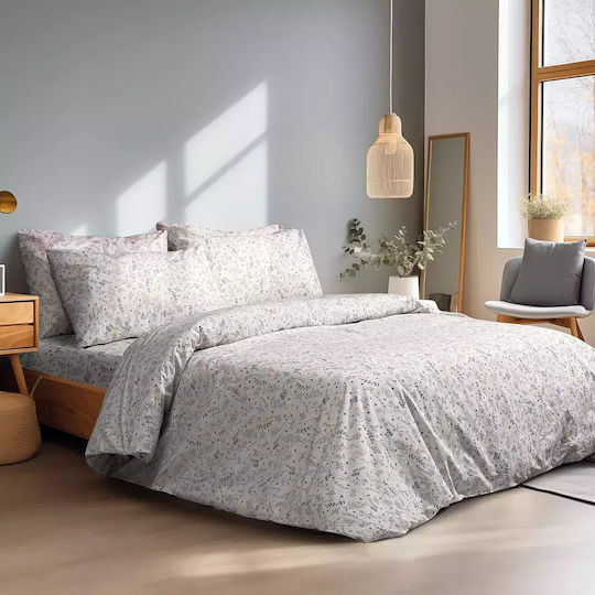 Lino Home Bettwäsche-Set Einzel 170x260cm. Primo Levander 3Stück