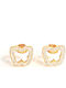 Schleifenohrringe mit Strass Schmetterling Gold
