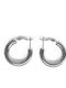 Loop Earrings Chunky Hoop Silver
