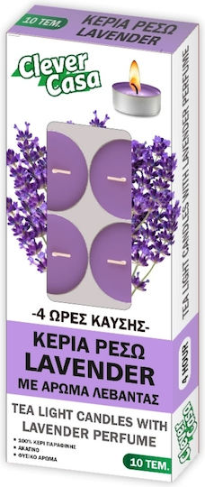 CLEVERPLANET Ρεσώ με Άρωμα Λεβάντα σε Μωβ Xρώμα (έως 4 Ώρες Καύσης) 10τμχ