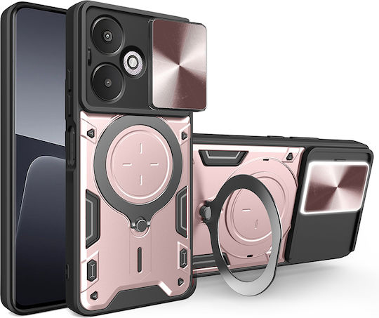 Techsuit Umschlag Rückseite Silikon Rose Gold (Xiaomi Redmi 13C, Poco M6)