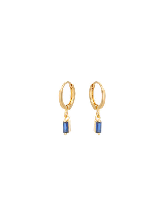 LifeLikes Earrings Hoops Gold Plated with Stones