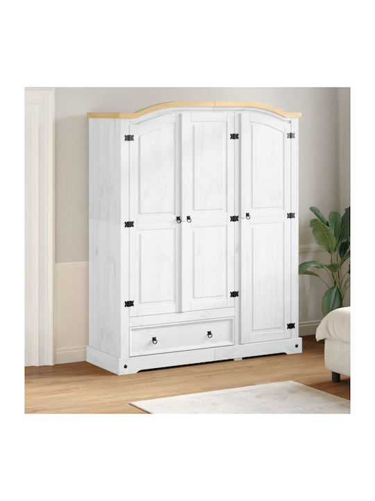 Dreifachtür Kleiderschrank Corona White 151.5x5...