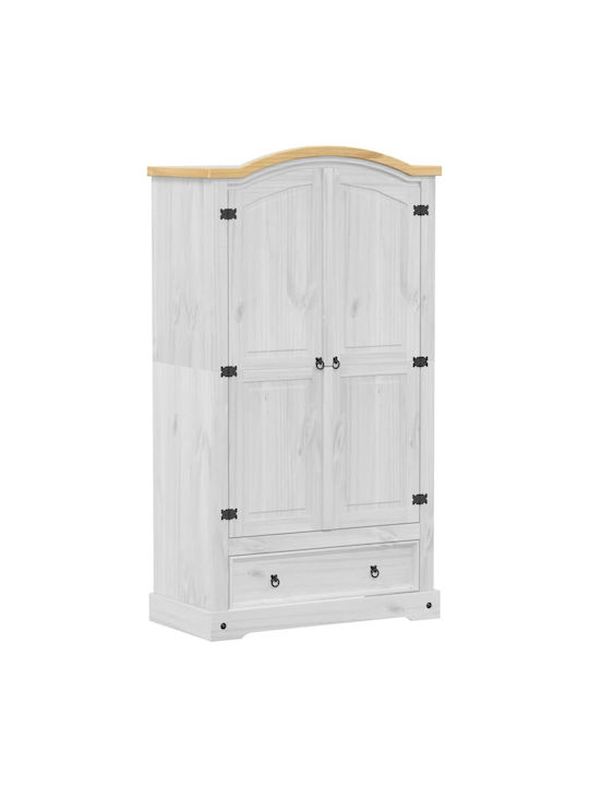 Double Door Wardrobe Corona White 102x52x186cm