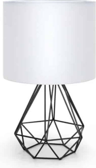 ForHome Metal Table Lamp for Socket E14 with Black Shade and Base