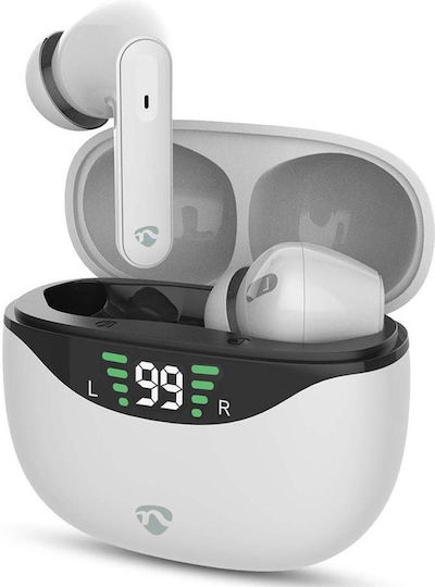 Nedis HPBT2450WT In-ear Bluetooth Handsfree Ακουστικά με Θήκη Φόρτισης Λευκά