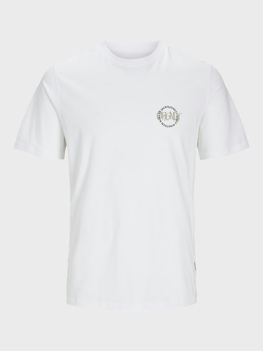 Jack & Jones T-shirt Bărbătesc cu Mânecă Scurtă Bright White